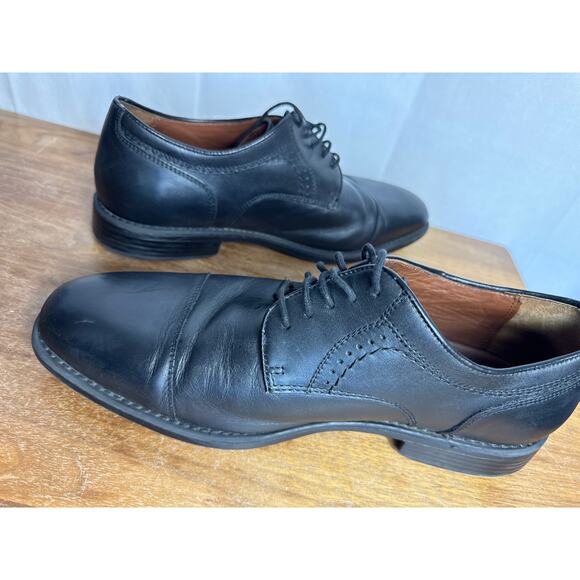 Johnston & Murphy Banning XC4 Sz 10.5 Black Leather Cap Toe Waterproof Calfskin - Picture 4 of 10